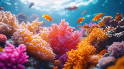 Naklejka premium Vibrant Underwater Coral Reef