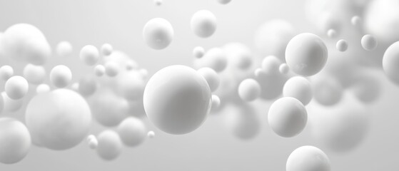 Abstract Background of Floating White Spheres