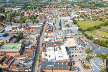 Obraz premium Newbury, Downtown center, Berkshire, South England. Beautiful aerial view