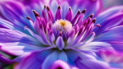 a close up of a purple flower with stamens