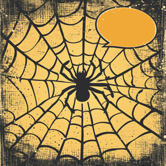 Obraz premium retro spider web with speech bubble
