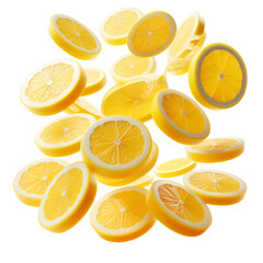 Fototapeta premium Floating Slices of Lemon