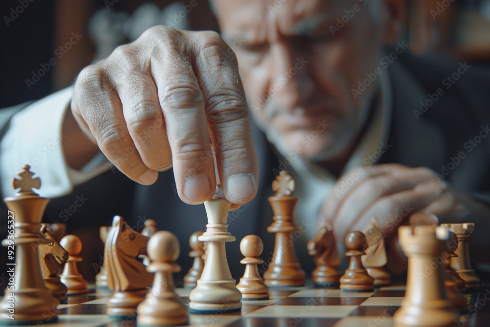 Aufkleber a person plays a game of strategy and skill as they move their pieces on the chessboard
