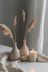 A pair of decorative vases sit atop a table, ready for display or use