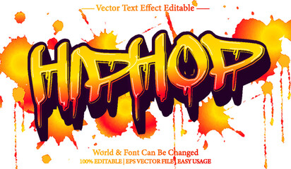 Hip Hop Vector Text Effect Editable Alphabet Urban Street Grafitti Spray Splash
