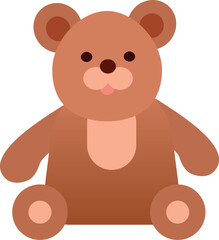 Teddy bear color icon. Soft kid toy