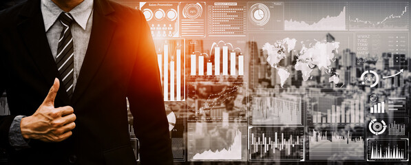 Data Analysis for Business and Finance Concept. interface showing future computer technology of profit analytic, online marketing research and information report for digital business strategy. uds
