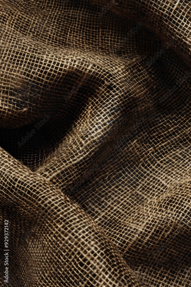 Poster a close-up shot of a brown colored cloth with texture and folds visible
