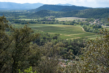 Obraz premium view on Provencal village and hills in the French Riviera back country in late summer