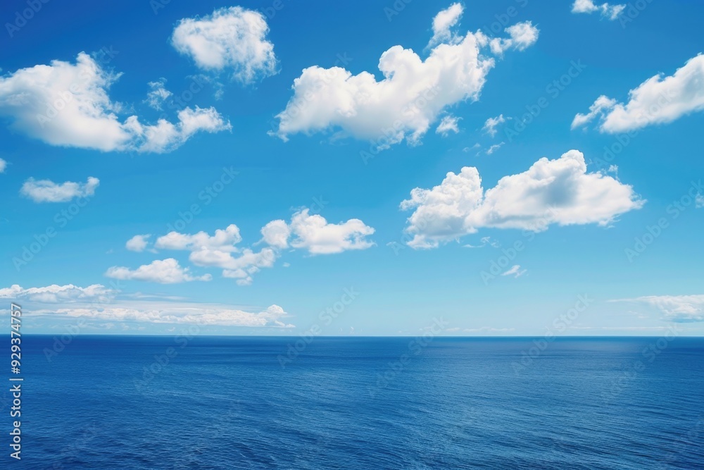 Aufkleber a serene ocean scene with cloudy skies