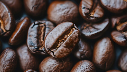 Coffee beans close up