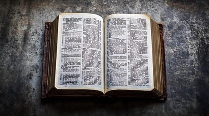 Fototapeta premium An open book with detailed study content 