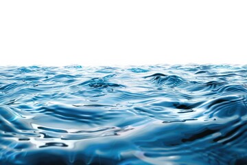 Naklejka premium A serene lake scene with a clear blue surface and a bright white sky