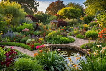a picturesque garden teeming with diverse plant life for nature lovers