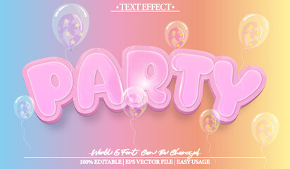 Party Vector Text Effect Editable Alphabet Music Dance Festival