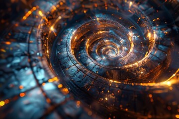 This prompt conveys the same idea but emphasizes the symbolic nature of spirals and circles in relation to time and infinity.