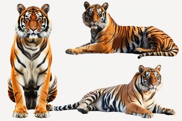 Naklejka premium Wild tigers gathered near each other, a rare moment of social bonding