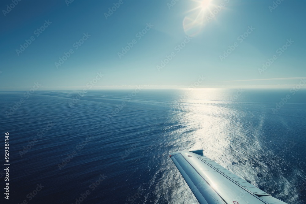 Aufkleber aerial view of the ocean from an airplane window