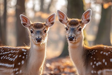 Fototapeta premium Two deer in the forest