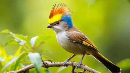 A close-up image of a colorful exotic bird