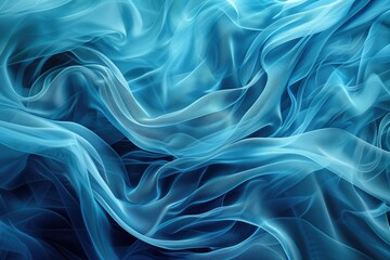 Fototapeta premium Abstract Blue Waves and Forms Turquoise Color Curves Pattern Background Vibrant Texture Monotone Wallpaper Beautiful Azure Backdrop