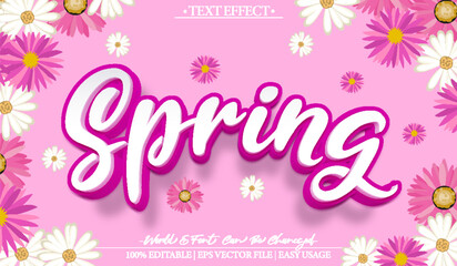 Spring Vector Text Effect Editable Alphabet Floral Purple Botanical Flora
