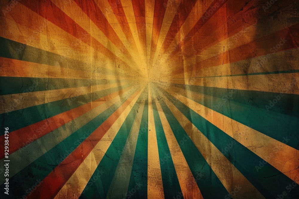 Aufkleber A sunburst on a grungy background, ideal for use as a decorative element or adding warmth to any design