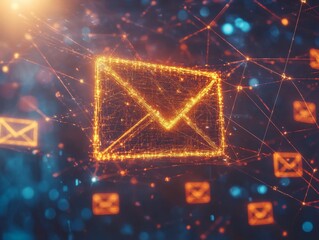 Digital marketing  email notification concept for business communication and internet technology