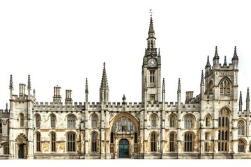 Fototapeta premium A large building with a clock tower in the center, suitable for use as an illustration or background image