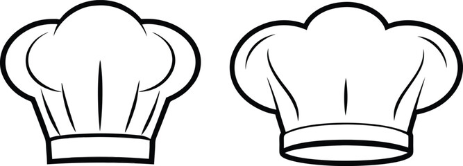a chef's hat silhouette vector art illustration 