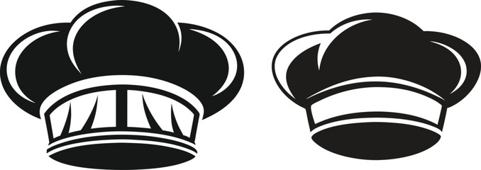 a chef's hat silhouette vector art illustration 