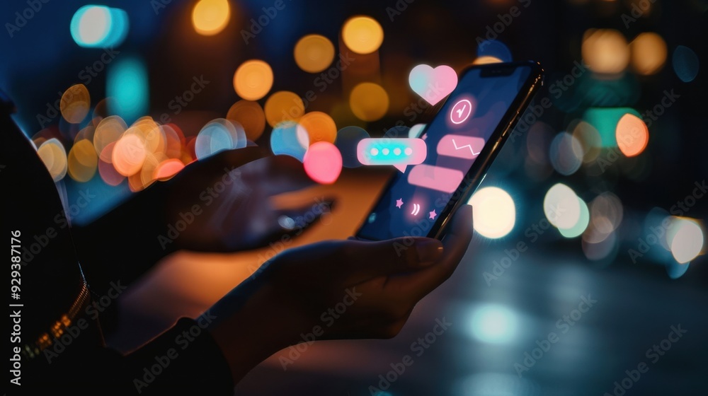 Poster ai chatbot interface on a smartphone screen with conversation bubbles and user interaction.