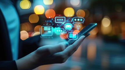 AI chatbot interface on a smartphone screen with conversation bubbles and user interaction.