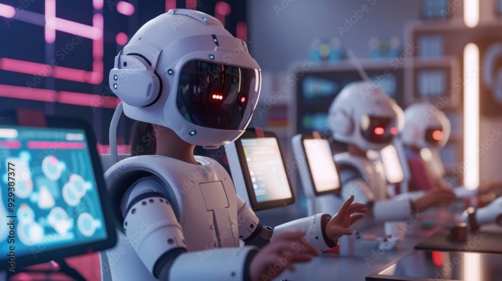 Poster ai-driven educational technology with interactive learning tools and digital content.