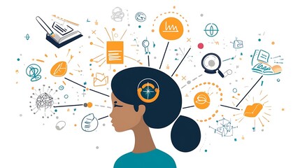 Obraz premium A mind map connecting different study concepts 