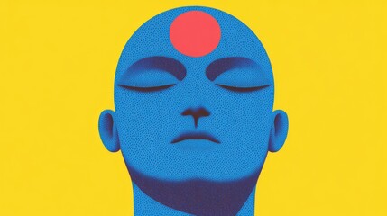 A calm figure in meditation radiates tranquility and inner peace