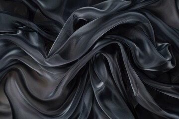 Fototapeta premium High-quality image of a close-up view of a black fabric texture