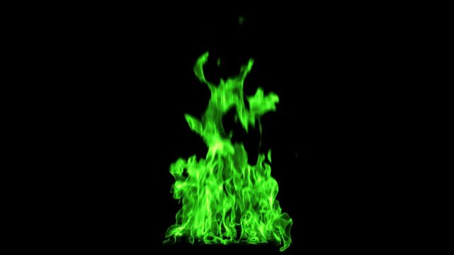 Fire Bonfire 01 Loop Green HD