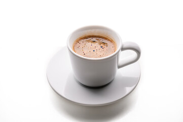 Freshly brewed coffee in a cup