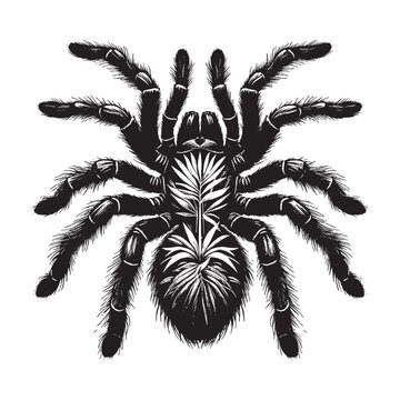 black tarantula spider detailed view clip art preview