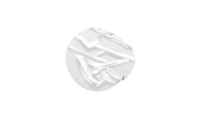 Blank white round adhesive crumpled tape mockup, top view
