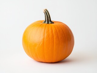 Halloween pumpkin displayed on a white background in a meticulously composed photography shot