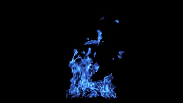 Fire Bonfire 03 Loop Blue HD