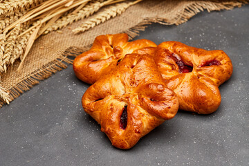 Golden-brown pastries filled with fruit jam, perfect for a delicious breakfast or sweet snack