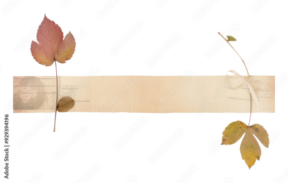 Wall mural PNG Autumn plant leaf white background.