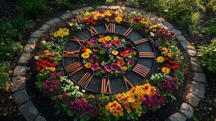 Floral Clock in a Garden II