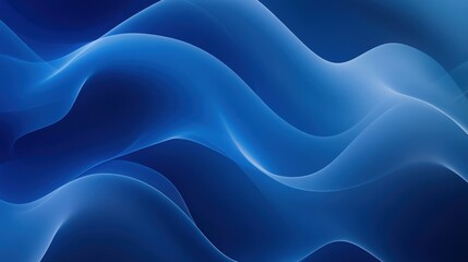 Obraz premium A smooth, flowing abstract design in shades of blue, evoking calmness and fluidity.