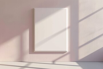 A picture frame hangs on the wall of a room, providing a space for displaying personal items and memories