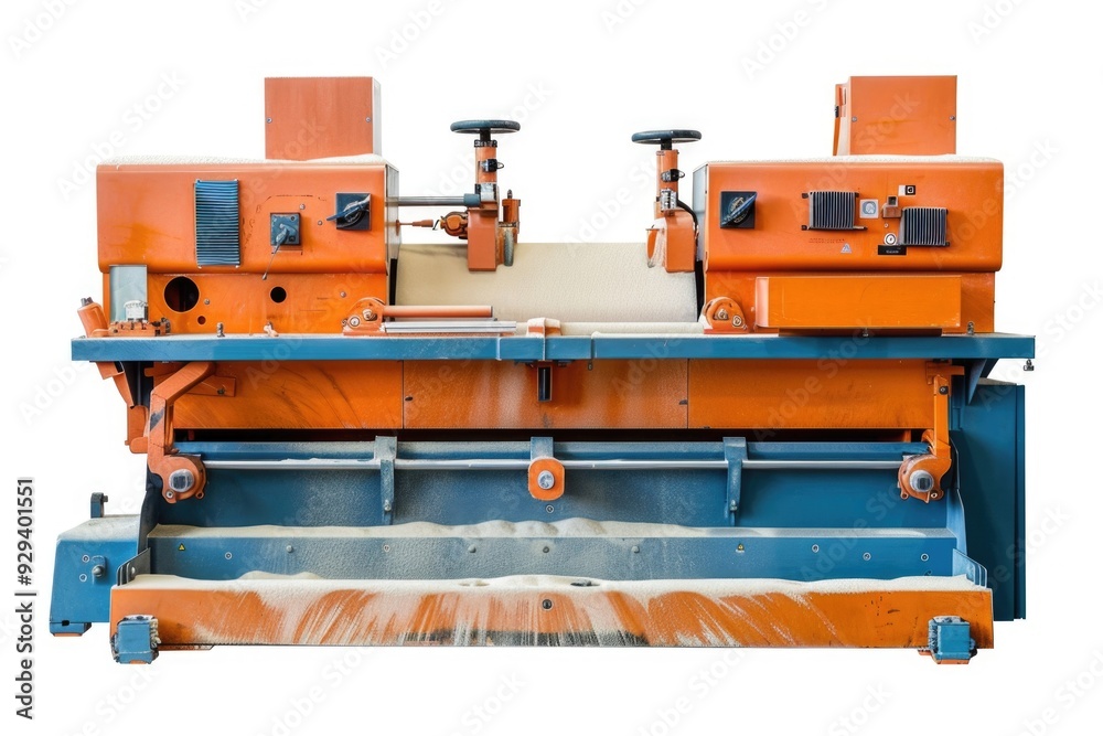 Poster A machine sits atop a table in an office setting, suitable for use as a background image or to illustrate technology and work concepts