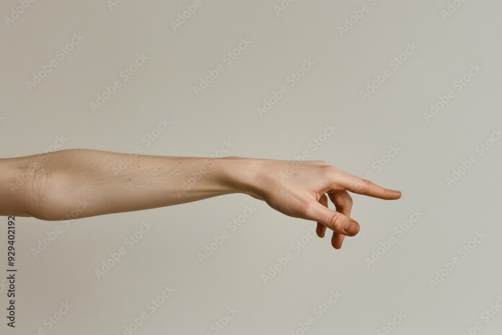 Poster A person's hand extending towards an unknown object or person